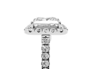 Princess Cut Halo Engagement Ring Setting | Pave Shoulders | Sterling Silver