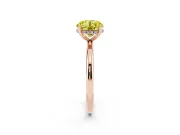 Fancy Yellow Round Cut Diamond Solitaire Engagement Ring Set in Rose gold with Prong Setting and Polished Band