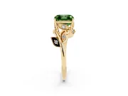 Asscher Cut Twisted Bypass Engagement Ring Setting for a Fancy Green Lab-Grown Diamond | Yellow Gold