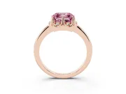 Asscher Cut Petal Halo Engagement Ring Setting for a Fancy Pink Lab-Grown Diamond | Rose Gold