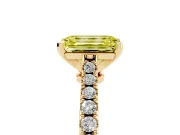 Emerald Cut Pavé Engagement Ring Setting for a Fancy Yellow Lab-Grown Diamond | Yellow Gold - Design NV-24454