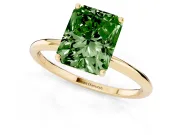 Radiant Cut Engagement Ring Setting for a Fancy Green Lab-Grown Diamond | Yellow Gold - Design NV-24609