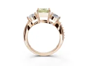 Princess Cut Three Stone Engagement Ring Setting for a Fancy Yellow Lab-Grown Diamond | Tapered Pave Band | Rose Gold