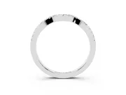 Round Diamond Curved Pavé Wedding Band Set in Platinum with Nesting Profile