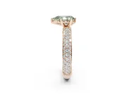 Pear-Shaped Domed Pavé Engagement Ring Setting for a Fancy Green Lab-Grown Diamond | Rose Gold
