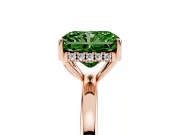 Radiant Cut Engagement Ring Setting for a Fancy Green Lab-Grown Diamond | Hidden Halo | Rose Gold