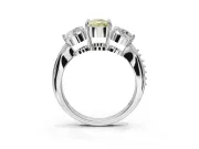 Cushion Cut Engagement Ring Setting for a Fancy Yellow Lab-Grown Diamond | Sterling Silver - Design NV-24901