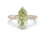 Marquise Graduated Solitaire Engagement Ring Setting for a Fancy Yellow Lab-Grown Diamond | Rose Gold
