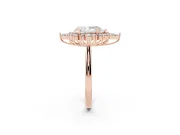 Pear-Shaped Cluster Halo Engagement Ring Setting | Rose Gold