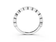 Round Lab-Grown Diamond Vintage Half Eternity Band | Milgrain Marquise Frames | Platinum