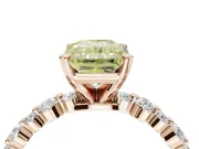 Radiant Cut Pavé Engagement Ring Setting for a Fancy Yellow Lab-Grown Diamond | Alternating Accents | Rose Gold