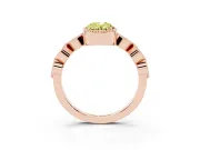 Oval Vintage Engagement Ring Setting for a Fancy Yellow Lab-Grown Diamond | Rose Gold