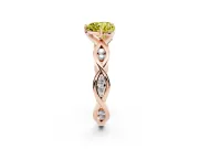 Heart-Shaped Twisted Infinity Engagement Ring Setting for a Fancy Yellow Lab-Grown Diamond | Rose Gold