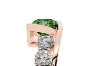 Princess Cut Bezel Bypass Engagement Ring Setting for a Fancy Green Lab-Grown Diamond | Rose Gold