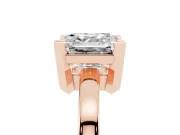 Asscher Cut Solitaire Engagement Ring Setting | Flat Tab Prongs | Rose Gold