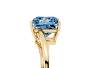 Princess Cut Bypass Solitaire Engagement Ring Setting for a Fancy Blue Lab-Grown Diamond | Yellow Gold