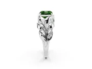 Asscher Cut Leaf Bypass Engagement Ring Setting for a Fancy Green Lab-Grown Diamond | Platinum