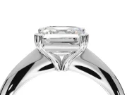 Princess Cut Tapered Solitaire Engagement Ring Setting | Double Claw Prongs | Platinum