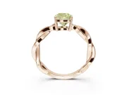 Cushion Cut Twisted Pavé Solitaire Engagement Ring Setting for a Fancy Yellow Lab-Grown Diamond | Rose Gold
