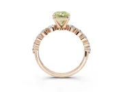 Radiant Cut Graduated Side Stone Engagement Ring Setting for a Fancy Yellow Lab-Grown Diamond | Rose Gold