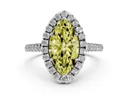 Marquise Raised Halo Engagement Ring Setting for a Fancy Yellow Lab-Grown Diamond | Platinum