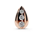 Round Lab-Grown Diamond Graduated Bezel Teardrop Pendant Necklace | Fluted Sides | Rose Gold