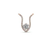 Round Lab-Grown Diamond Open Pavé Frame Pendant Necklace | Pointed U Frame | Rose Gold