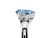 Pear-Shaped Three Stone Engagement Ring Setting for a Fancy Blue Lab-Grown Diamond | Sterling Silver - Design NV-24844