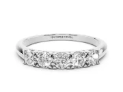 Round Diamond Channel Half Eternity Band Set in White gold with Shared Prongs
