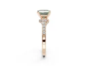 Princess Cut Pavé Solitaire Engagement Ring Setting for a Fancy Green Lab-Grown Diamond | Crossover Gallery | Rose Gold