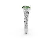 Pear-Shaped Engagement Ring Setting for a Fancy Green Lab-Grown Diamond | Sterling Silver - Design NV-24645