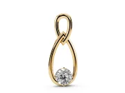 Round Lab-Grown Diamond Solitaire Infinity Pendant Necklace | Upright Loop | Yellow Gold