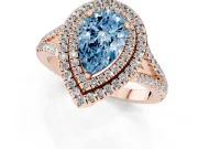 Pear-Shaped Halo Engagement Ring Setting for a Fancy Blue Lab-Grown Diamond | Rose Gold - Design NV-24799