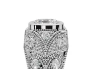Asscher Cut Vintage Bezel Engagement Ring Setting | Beaded Paisley Shoulders | Platinum