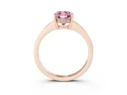 Cushion Cut Pave Solitaire Engagement Ring Setting for a Fancy Pink Lab-Grown Diamond | Accented Basket | Rose Gold