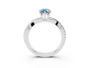 Pear-Shaped Crossover Engagement Ring Setting for a Fancy Blue Lab-Grown Diamond | Sterling Silver
