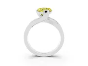 Heart-Shaped Graduated Bypass Engagement Ring Setting for a Fancy Yellow Lab-Grown Diamond | Split Shank | Platinum