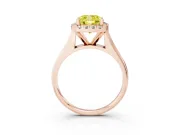 Cushion Cut Halo Engagement Ring Setting for a Fancy Yellow Lab-Grown Diamond | Square Profile Band | Rose Gold
