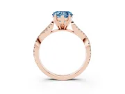 Heart-Shaped Twisted Engagement Ring Setting for a Fancy Blue Lab-Grown Diamond | Rose Gold