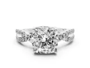 Cushion Cut Twisted Split Shank Pave Engagement Ring Setting | Pave Gallery | Sterling Silver