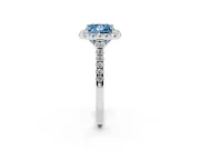 Princess Cut Raised Halo Engagement Ring Setting for a Fancy Blue Lab-Grown Diamond | Platinum