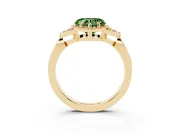 Heart-Shaped Milgrain Engagement Ring Setting for a Fancy Green Lab-Grown Diamond | Yellow Gold