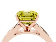 Asscher Cut Channel Engagement Ring Setting for a Fancy Yellow Lab-Grown Diamond | Rose Gold