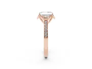 Radiant Cut Floral Pavé Engagement Ring Setting | Petal Accents | Rose Gold