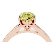 Marquise Pave Solitaire Engagement Ring Setting for a Fancy Yellow Lab-Grown Diamond | Sweeping Shoulders | Rose Gold