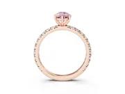 Pear-Shaped Pavé Engagement Ring Setting for a Fancy Pink Lab-Grown Diamond | Rose Gold