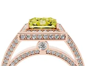 Princess Cut Sectioned Halo Engagement Ring Setting for a Fancy Yellow Lab-Grown Diamond | Rose Gold