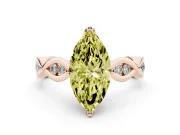 Marquise Twisted Infinity Engagement Ring Setting for a Fancy Yellow Lab-Grown Diamond | Rose Gold