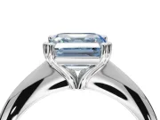 Princess Cut Tapered Solitaire Engagement Ring Setting for a Fancy Blue Lab-Grown Diamond | Sterling Silver