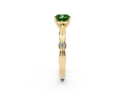 Cushion Cut Floral Engagement Ring Setting for a Fancy Green Lab-Grown Diamond | Yellow Gold